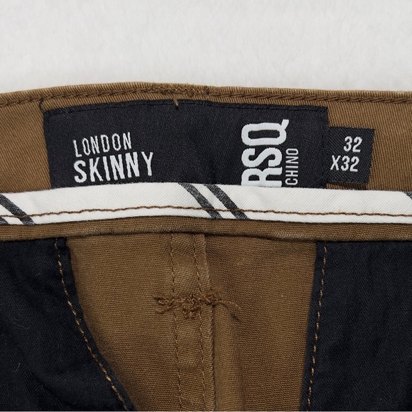 RSQ Pants 32x30 London Brown Skinny Stretch Chino Straight Leg - Picture 11 of 13